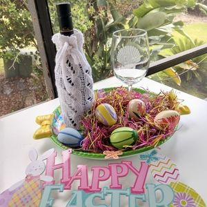 Hand Crafted Wine Bottle Vase Cover Gift Bar Cart Essential Botanical Holiday